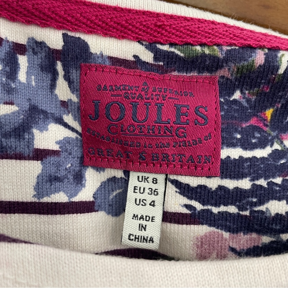 Joules Riviera Harvest Floral Plum Stripe Dress - Picture 13 of 16